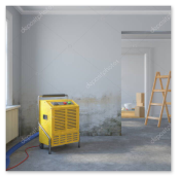 Dehumidifier in operation in a coastal apartment
