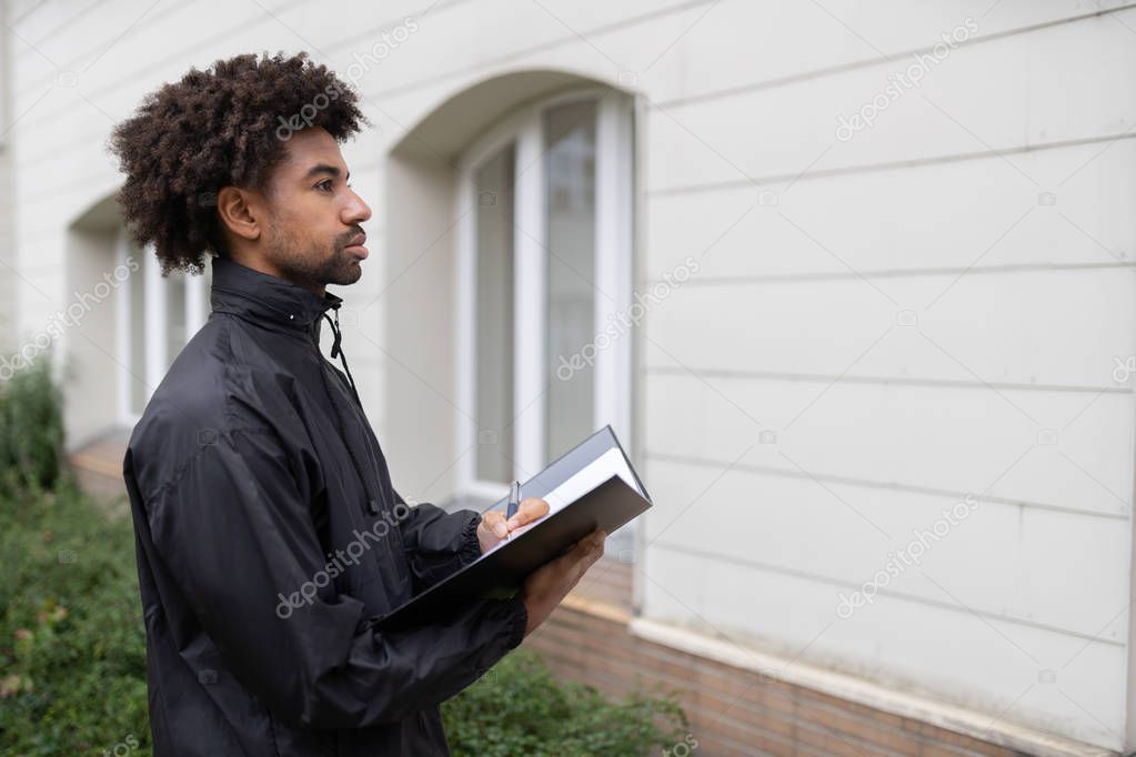 Property manager inspecting a rented house in Mauritius